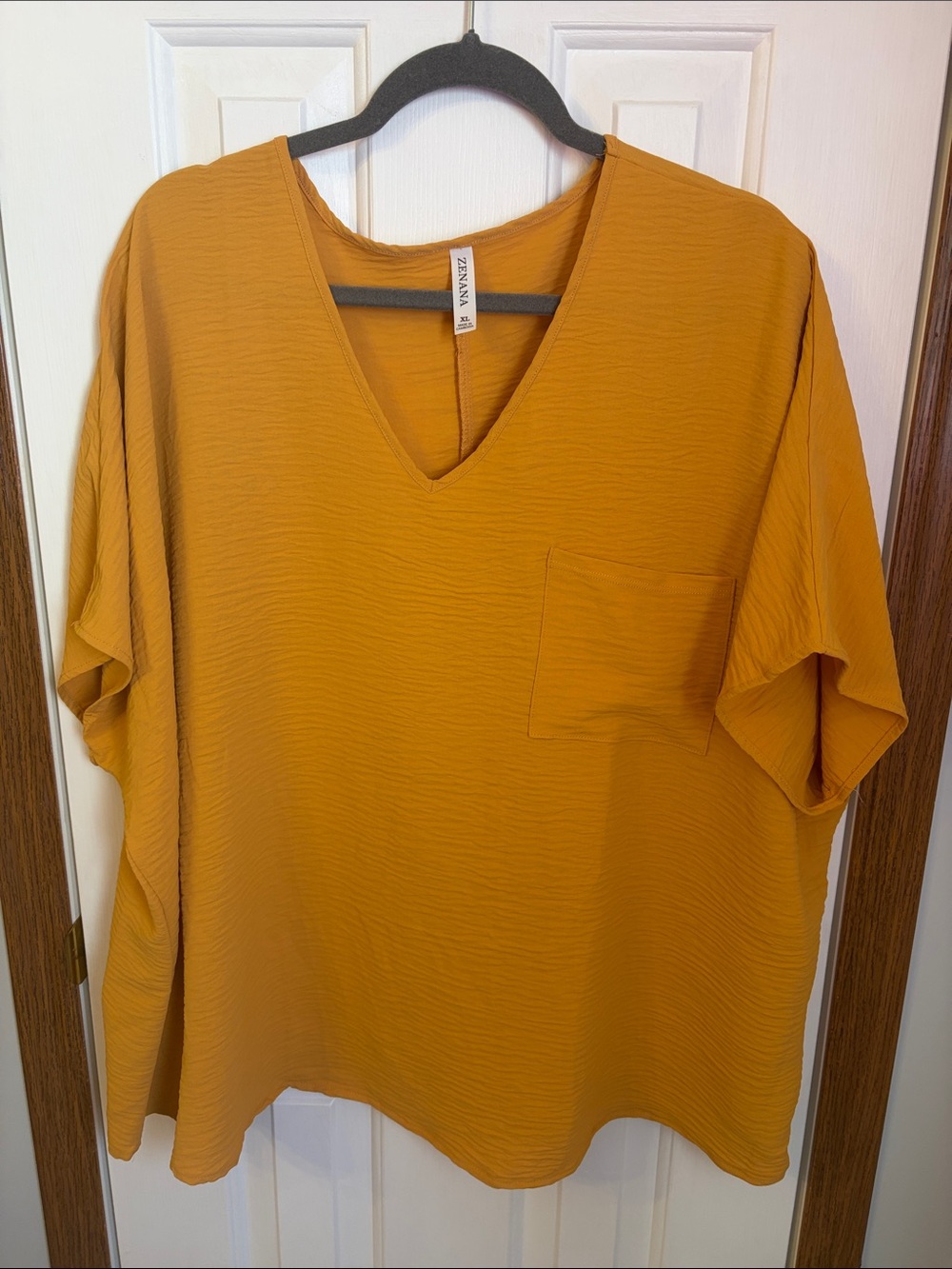 Zenana Outfitters Mustard V-Neck Pocket Tunic